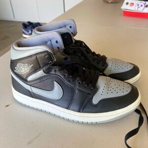 Jordan Men's Black and Gray High-Top Sneakers